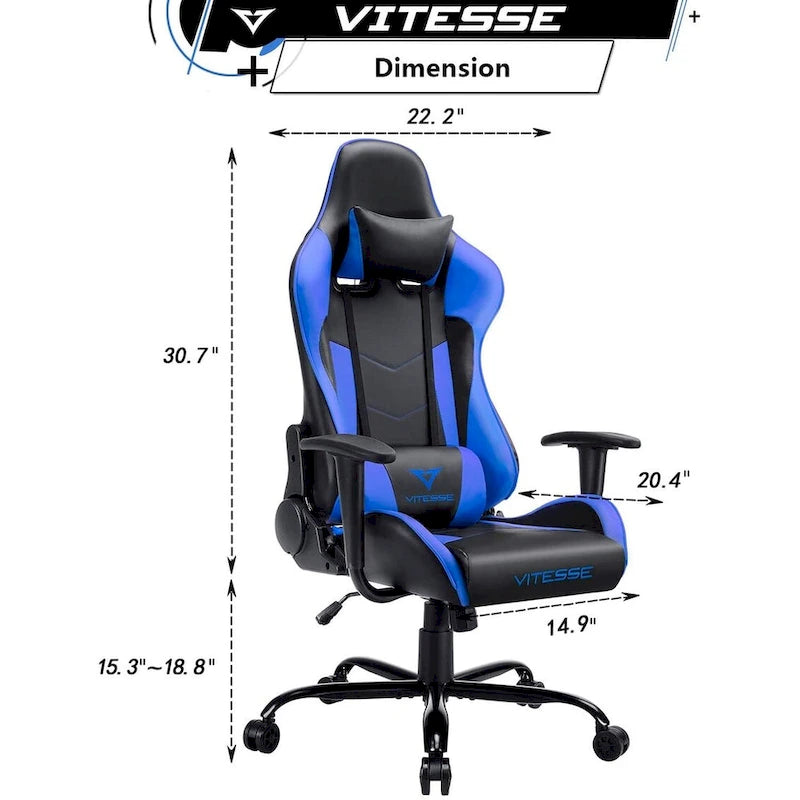 Chaise de jeu BOSSIN avec dossier haut et support lombaire pour ordinateur de bureau