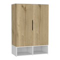 Armoire Rosie deux portes avec deux étagères ouvertes, cinq étagères et une tringle de suspension - N/A