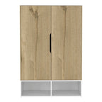 Armoire Rosie deux portes avec deux étagères ouvertes, cinq étagères et une tringle de suspension - N/A