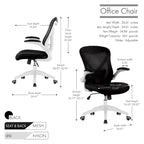 Chaise de bureau ergonomique en maille Porthos Home Cole avec base en nylon et mécanisme d'inclinaison