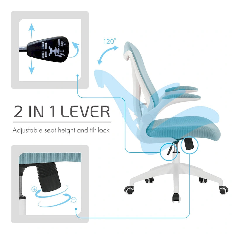 Chaise de bureau ergonomique en maille Porthos Home Cole avec base en nylon et mécanisme d'inclinaison