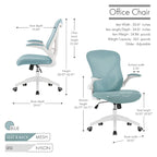Chaise de bureau ergonomique en maille Porthos Home Cole avec base en nylon et mécanisme d'inclinaison