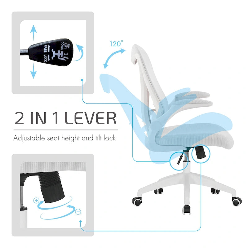 Chaise de bureau ergonomique en maille Porthos Home Cole avec base en nylon et mécanisme d'inclinaison