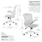 Chaise de bureau ergonomique en maille Porthos Home Cole avec base en nylon et mécanisme d'inclinaison