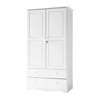 Palace Imports Armoire Intelligente 100% Bois Massif avec 2 Tiroirs, Poignées Métalliques ou en Bois