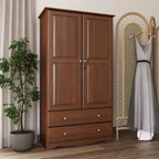 Palace Imports Armoire Intelligente 100% Bois Massif avec 2 Tiroirs, Poignées Métalliques ou en Bois