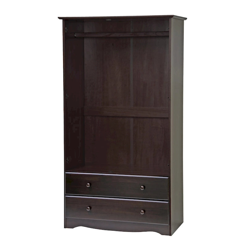 Palace Imports Armoire Intelligente 100% Bois Massif avec 2 Tiroirs, Poignées Métalliques ou en Bois