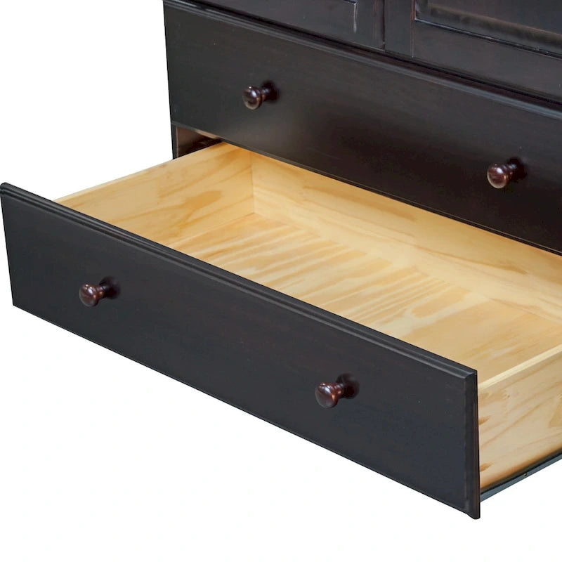Palace Imports Armoire Intelligente 100% Bois Massif avec 2 Tiroirs, Poignées Métalliques ou en Bois