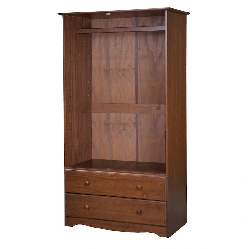 Palace Imports Armoire Intelligente 100% Bois Massif avec 2 Tiroirs, Poignées Métalliques ou en Bois