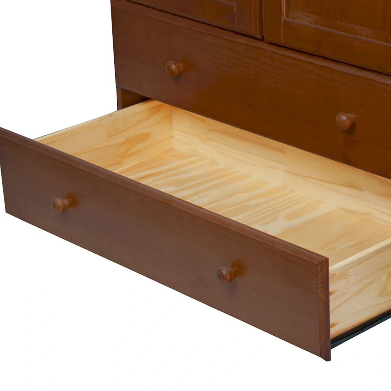 Palace Imports Armoire Intelligente 100% Bois Massif avec 2 Tiroirs, Poignées Métalliques ou en Bois