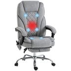 Fauteuil de bureau massant Vinsetto avec 6 points de vibration, fauteuil pivotant avec hauteur réglable et repose-pieds, gris
