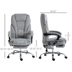 Fauteuil de bureau massant Vinsetto avec 6 points de vibration, fauteuil pivotant avec hauteur réglable et repose-pieds, gris