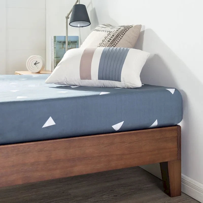 Lit plateforme Priage by Zinus Deluxe en bois massif expresso antique