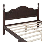 Cadre de lit plateforme Queen Size en bois, Lit plateforme style rétro