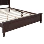 Cadre de lit plateforme Queen Size en bois, Lit plateforme style rétro