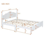 Cadre de lit plateforme Queen Size en bois, Lit plateforme style rétro