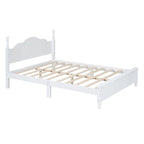 Cadre de lit plateforme Queen Size en bois, Lit plateforme style rétro