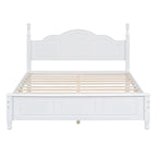 Cadre de lit plateforme Queen Size en bois, Lit plateforme style rétro
