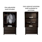 Grain Wood Furniture Shaker Armoire 2 portes en bois massif - 41x72x22