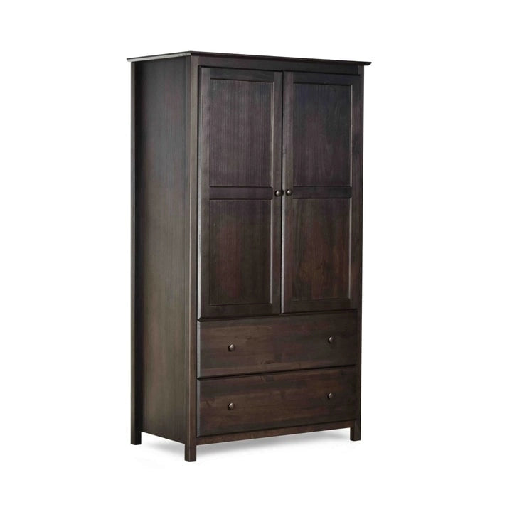 Grain Wood Furniture Shaker Armoire 2 portes en bois massif - 41x72x22