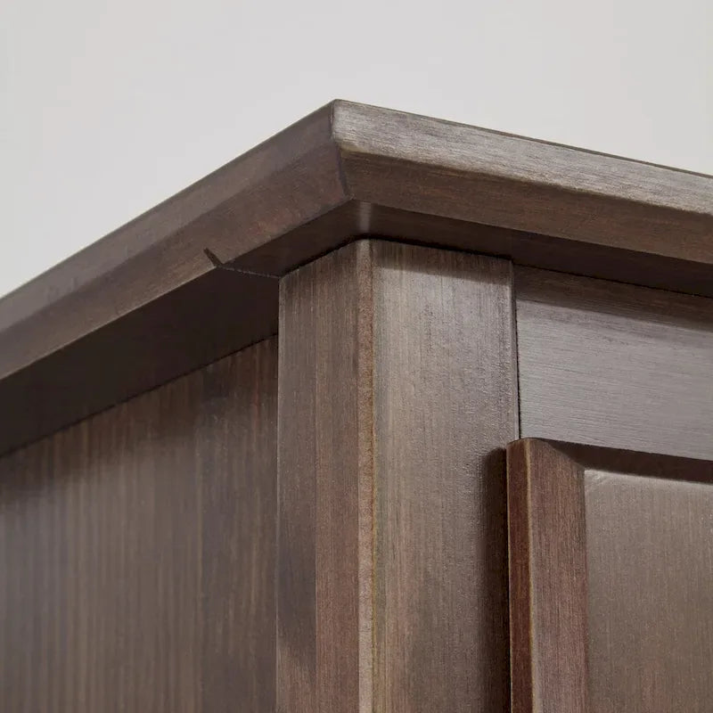 Grain Wood Furniture Shaker Armoire 2 portes en bois massif - 41x72x22