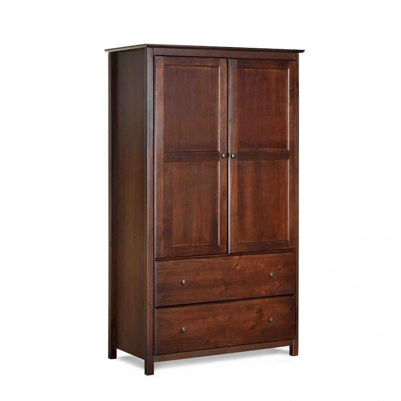 Grain Wood Furniture Shaker Armoire 2 portes en bois massif - 41x72x22