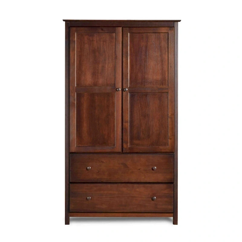 Grain Wood Furniture Shaker Armoire 2 portes en bois massif - 41x72x22
