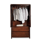 Grain Wood Furniture Shaker Armoire 2 portes en bois massif - 41x72x22