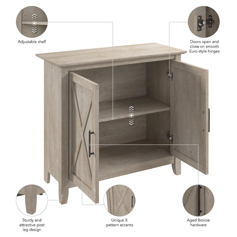 Petit meuble de rangement Key West avec portes par Bush Furniture