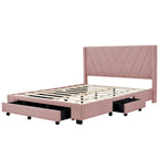 Lit de rangement Queen avec 3 tiroirs