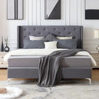 Lit plateforme tapissé en velours California King