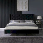 Lit plateforme tapissé en velours California King