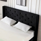 Lit plateforme tapissé en velours California King
