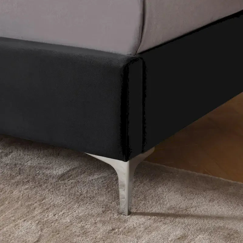 Lit plateforme tapissé en velours California King