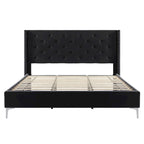 Lit plateforme tapissé en velours California King