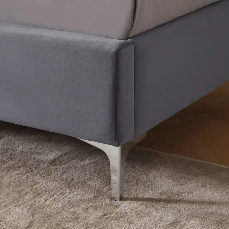Lit plateforme tapissé en velours California King