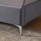 Lit plateforme tapissé en velours California King