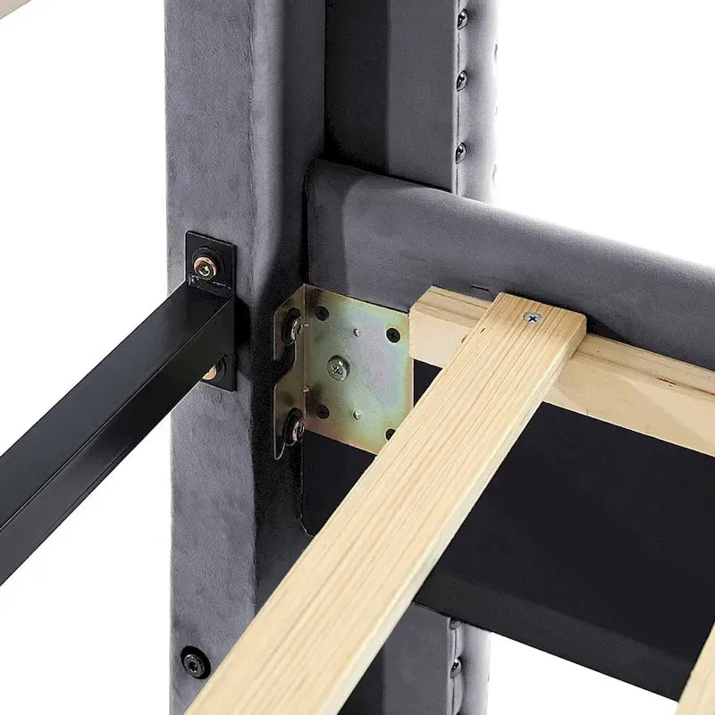 Lit plateforme tapissé en velours California King