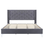 Lit plateforme tapissé en velours California King