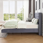 Lit plateforme tapissé en velours California King