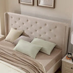 Lit plateforme tapissé en velours California King