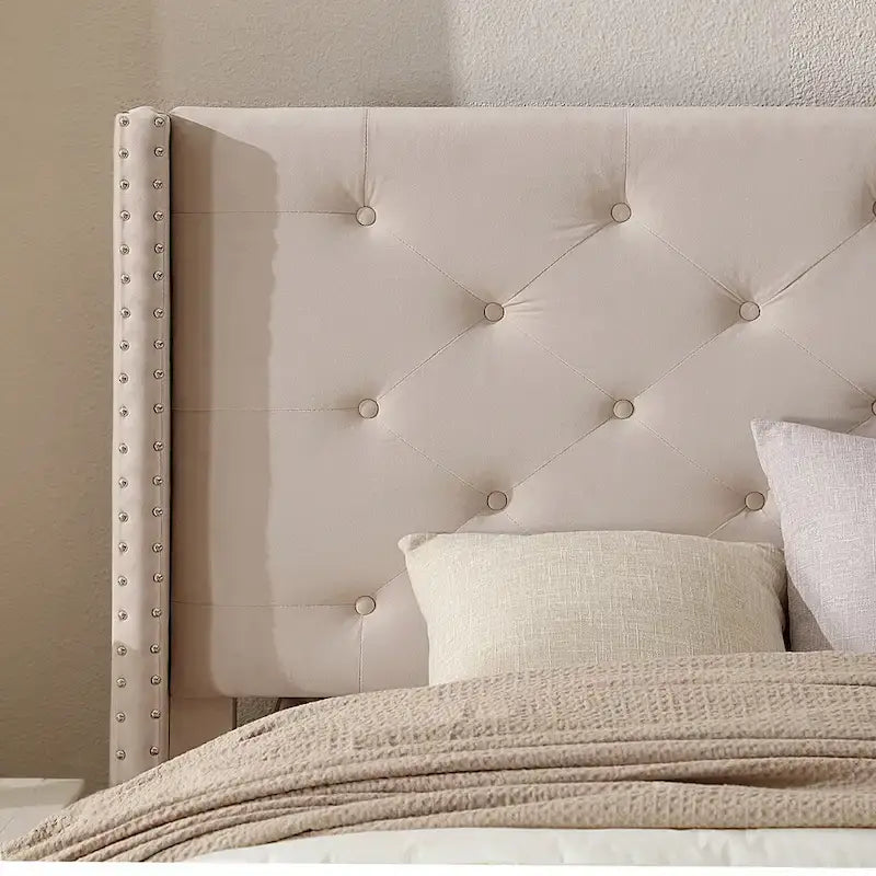 Lit plateforme tapissé en velours California King
