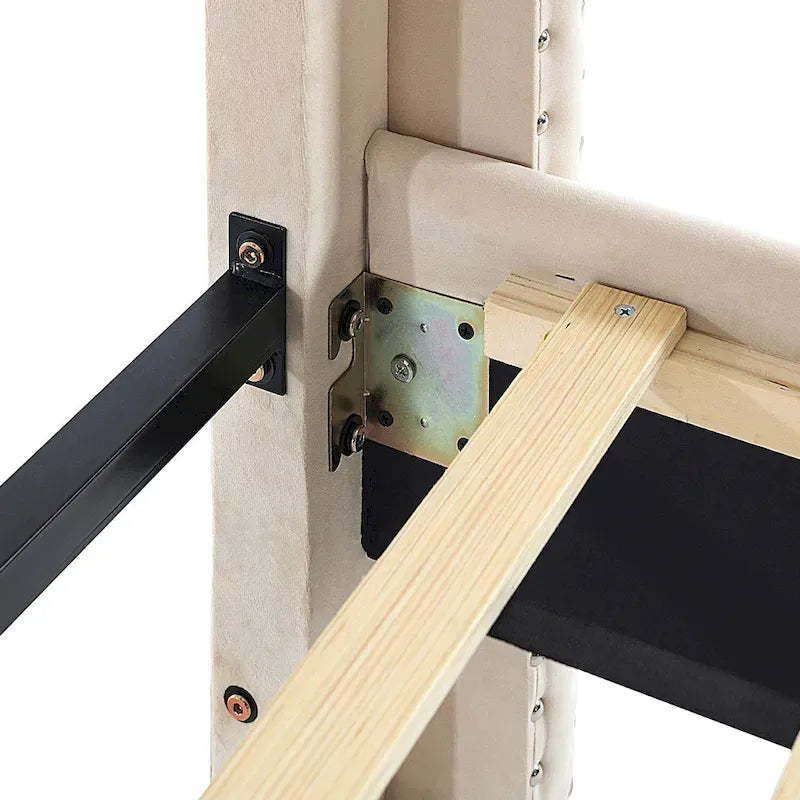 Lit plateforme tapissé en velours California King