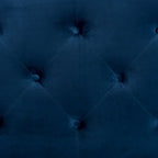 Tête de lit capitonnée en velours Leone moderne et contemporain – Bleu marine
