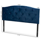 Tête de lit capitonnée en velours Leone moderne et contemporain – Bleu marine