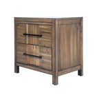 Table de chevet Tass en bois massif de transition à 2 tiroirs par Furniture of America