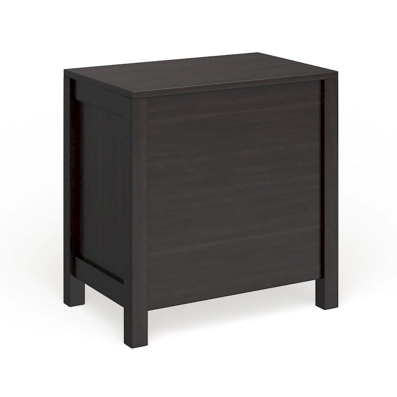 Table de chevet Tass en bois massif de transition à 2 tiroirs par Furniture of America