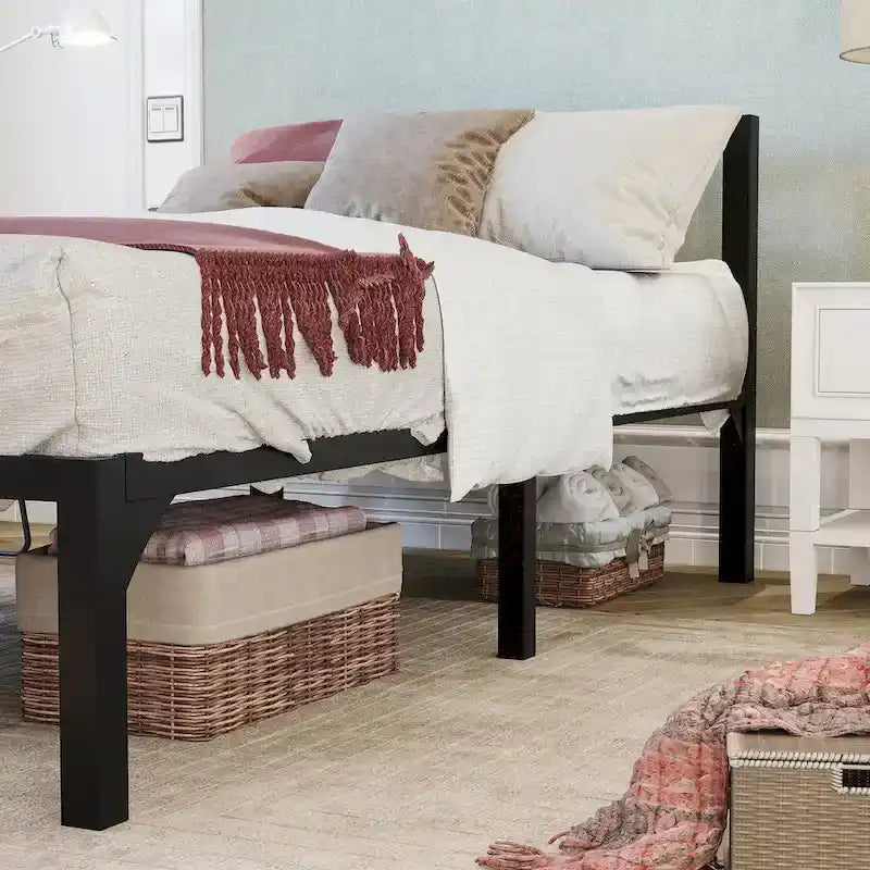 Cadre de lit plateforme moderne en métal King size