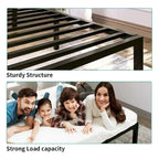 Cadre de lit plateforme moderne en métal King size