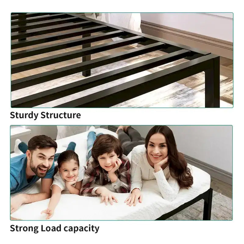 Cadre de lit plateforme moderne en métal King size